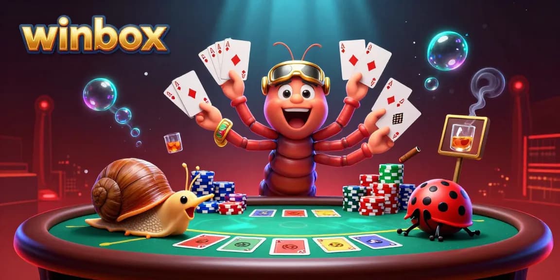 Experience thrilling poker action at winbox with a vibrant dealer and high-roller excitement.
