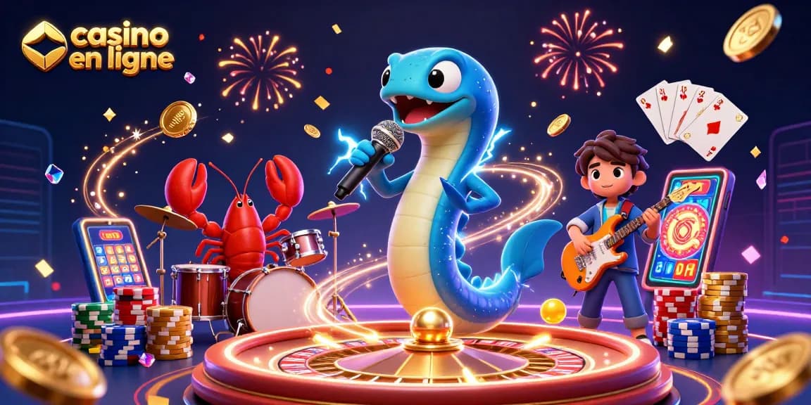 Jouez au casino en ligne avec des graphismes dynamiques d'un concert sous-marin et des éléments de jeu.