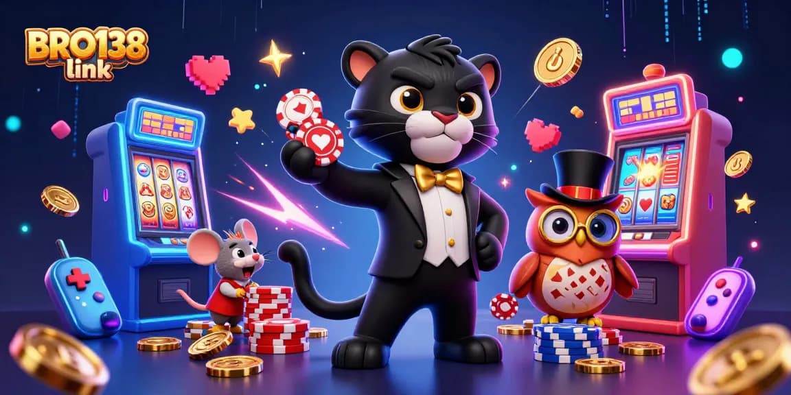Play exciting slots at BRO138 link with a stylish black panther dealer and fun game elements.