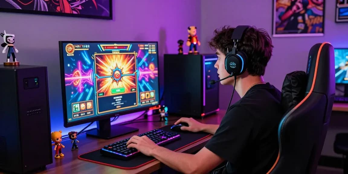 Playbook88 gaming setup featuring an engaged player enjoying high-RTP slot games with vibrant graphics and immersive atmosphere.