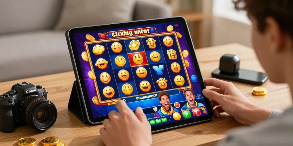 Pengalaman bermain diana4d yang seru dengan mesin slot online penuh warna dan simbol kemenangan di dalam suasana hangat rumah.