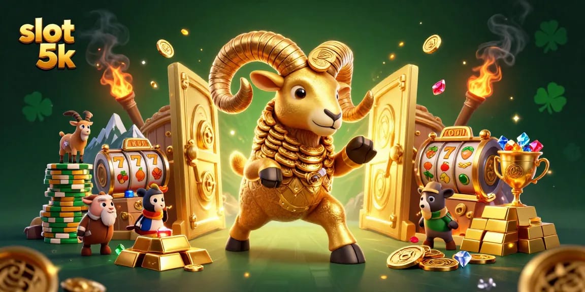 Experience thrilling wins with slot 5k as the golden ram charges through riches and slot reels.