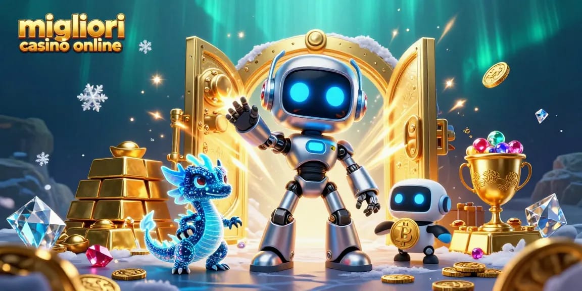Interagisci con i migliori casinò online attraverso vivide opere d'arte digitale 3D, che mostrano elementi di gioco emozionanti.
