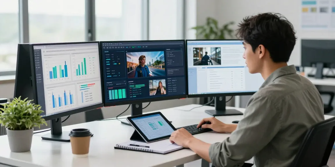 Detect AI image for content moderation analysis in a modern workspace with analyst monitoring dashboards.