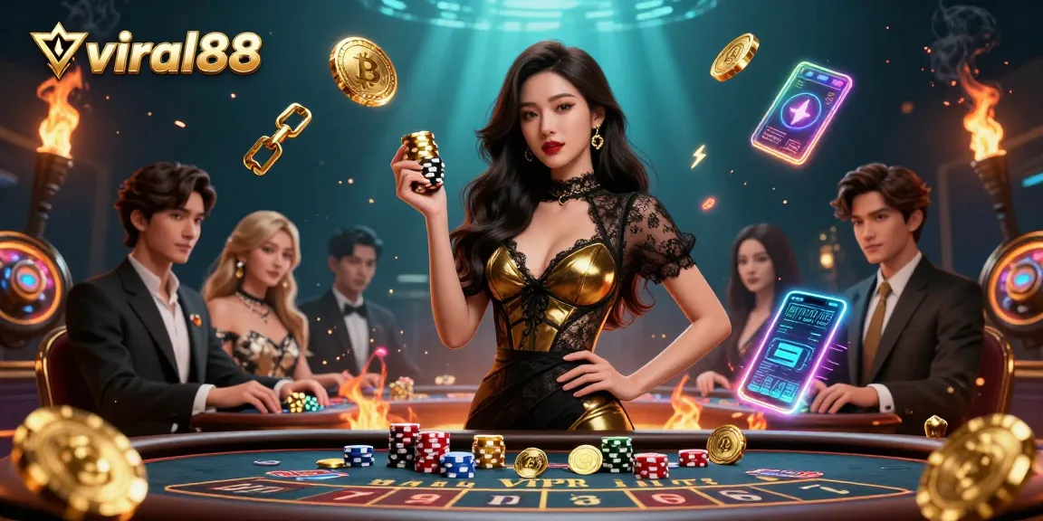 Engage with viral88's vibrant online casino experience at this high-stakes baccarat table.
