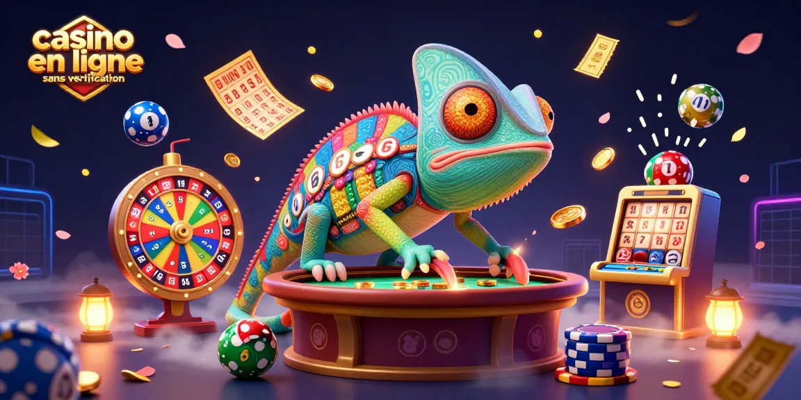 Émerveillez-vous avec le casino en ligne sans vérification, où un caméléon géant rempli de couleurs vous attend pour gagner!