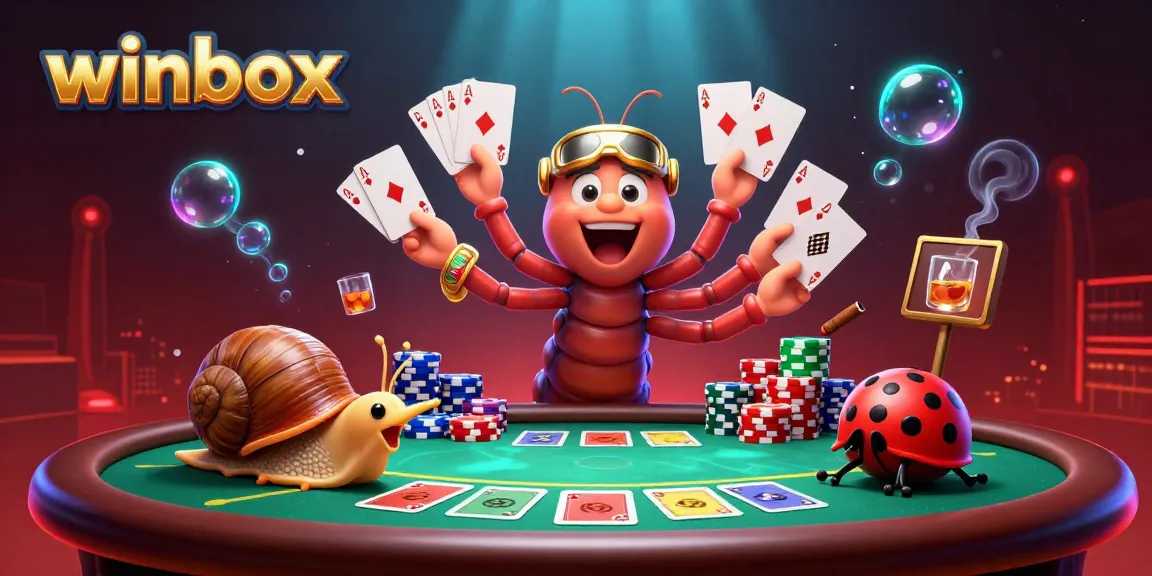 Experience thrilling poker action at winbox with a vibrant dealer and high-roller excitement.