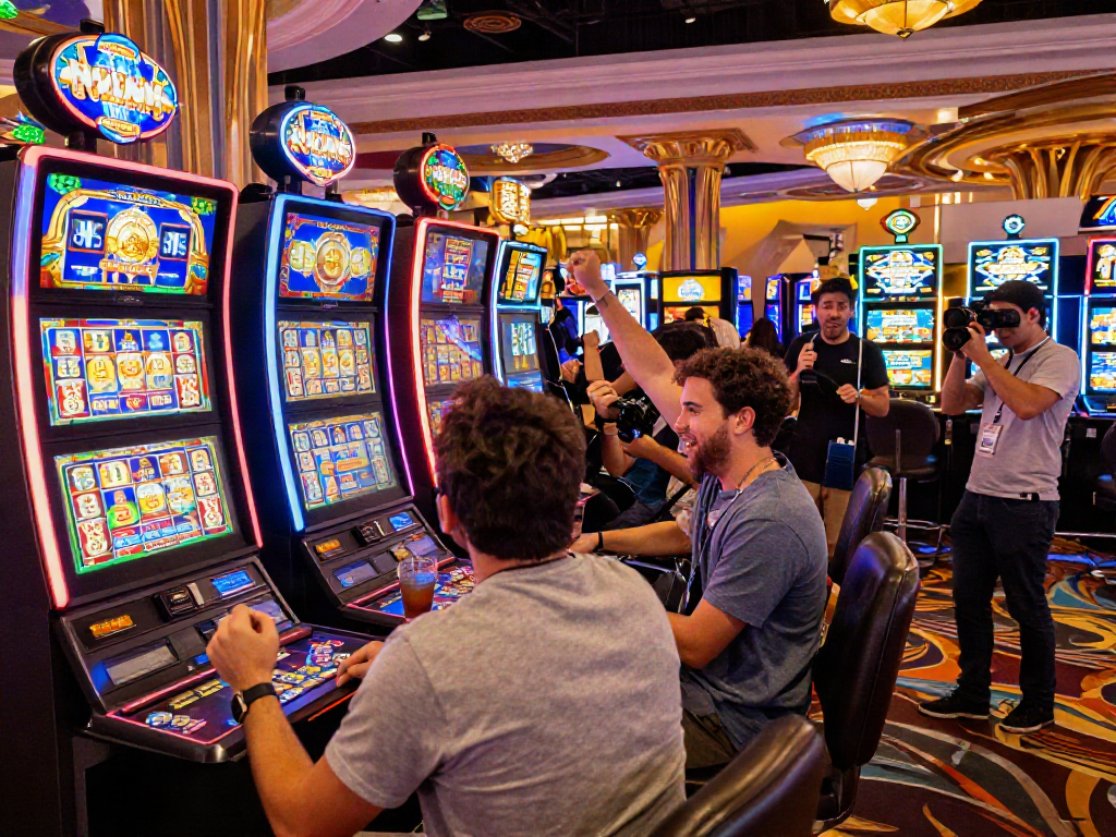 Slot bonus excitement as players win big at vibrant casino slot machines