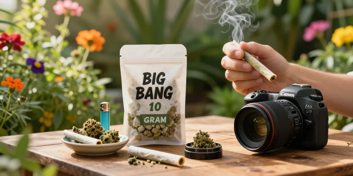Experience the Big Bang 10 GRAM Bag outdoors, showcasing relaxation and enjoyment in a lush garden.