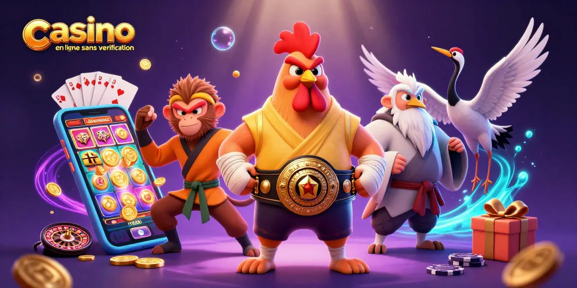 Jouez sur casino en ligne sans verification avec un coq de Muay Thai et un maître kung-fu.