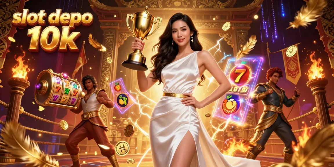 Engage in thrilling slot deposit 10k games amidst golden coins and vibrant 3D visuals.