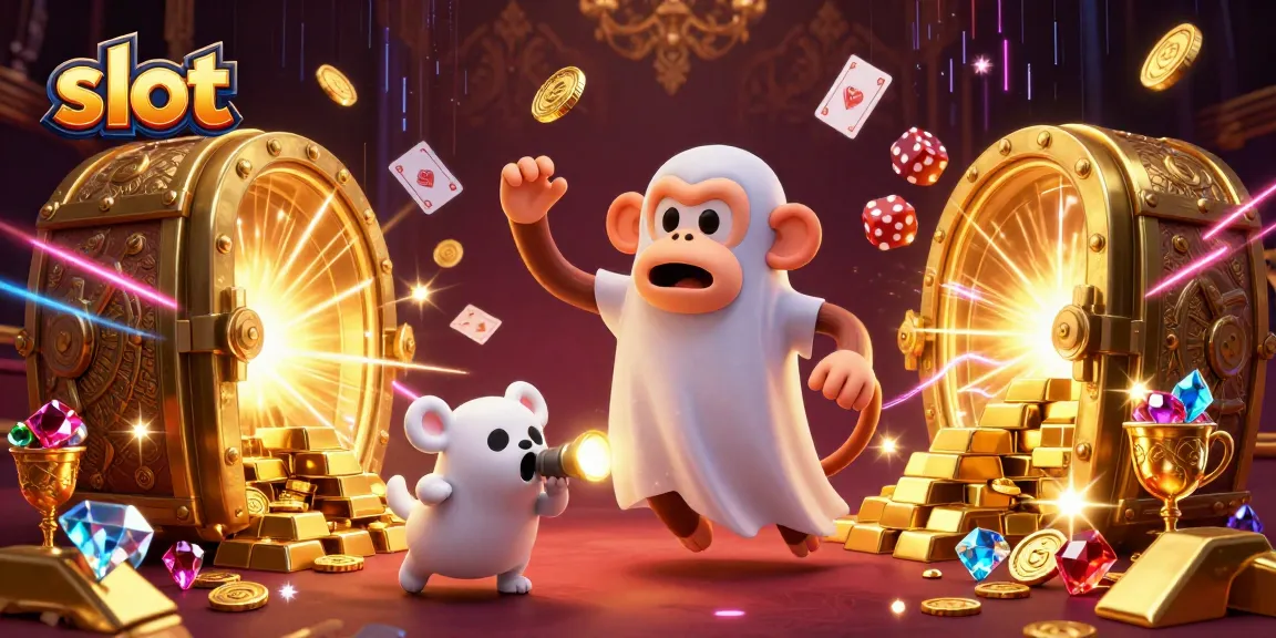 Spin and win big with slot machines in a vibrant haunted casino scene.