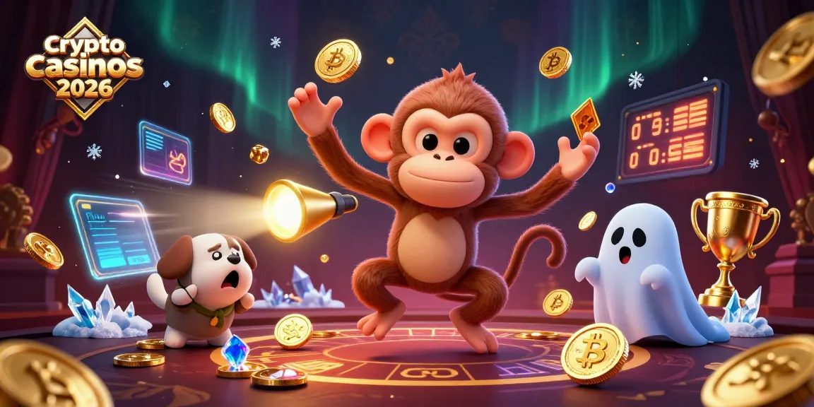 Découvrez les meilleurs crypto casinos 2026 avec des éléments dynamiques et colorés clés du jeu.