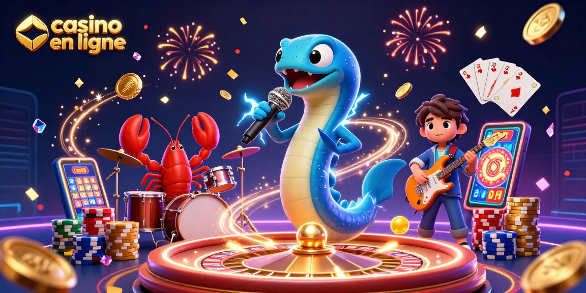 Jouez au casino en ligne avec des graphismes dynamiques d'un concert sous-marin et des éléments de jeu.