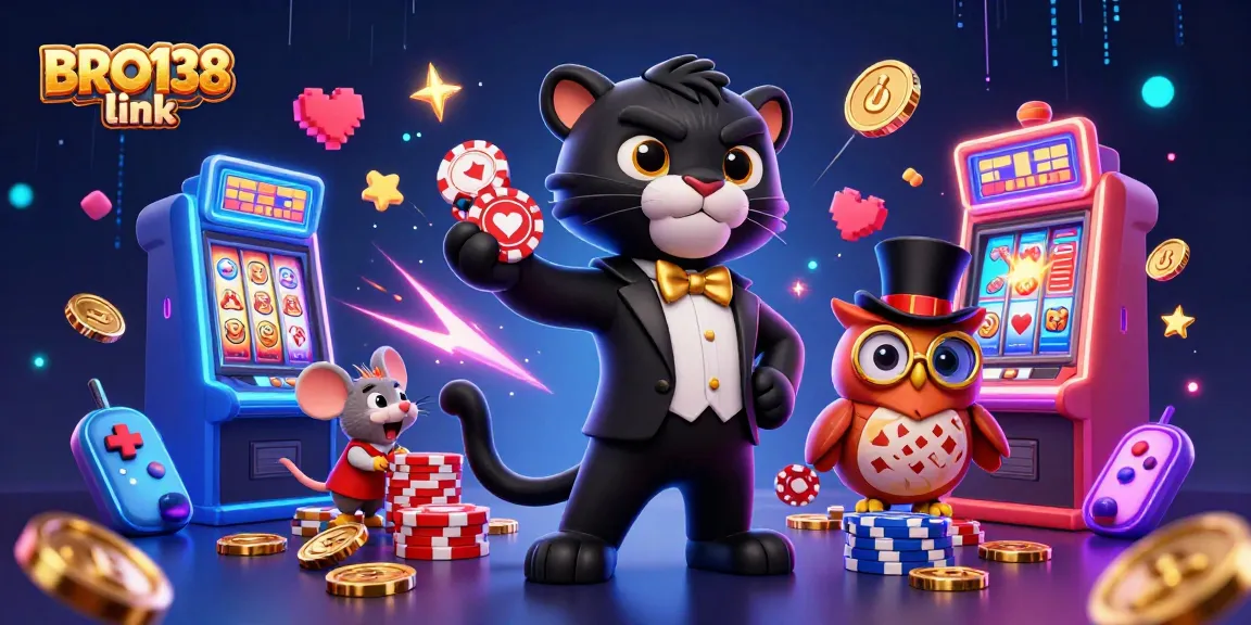 Play exciting slots at BRO138 link with a stylish black panther dealer and fun game elements.