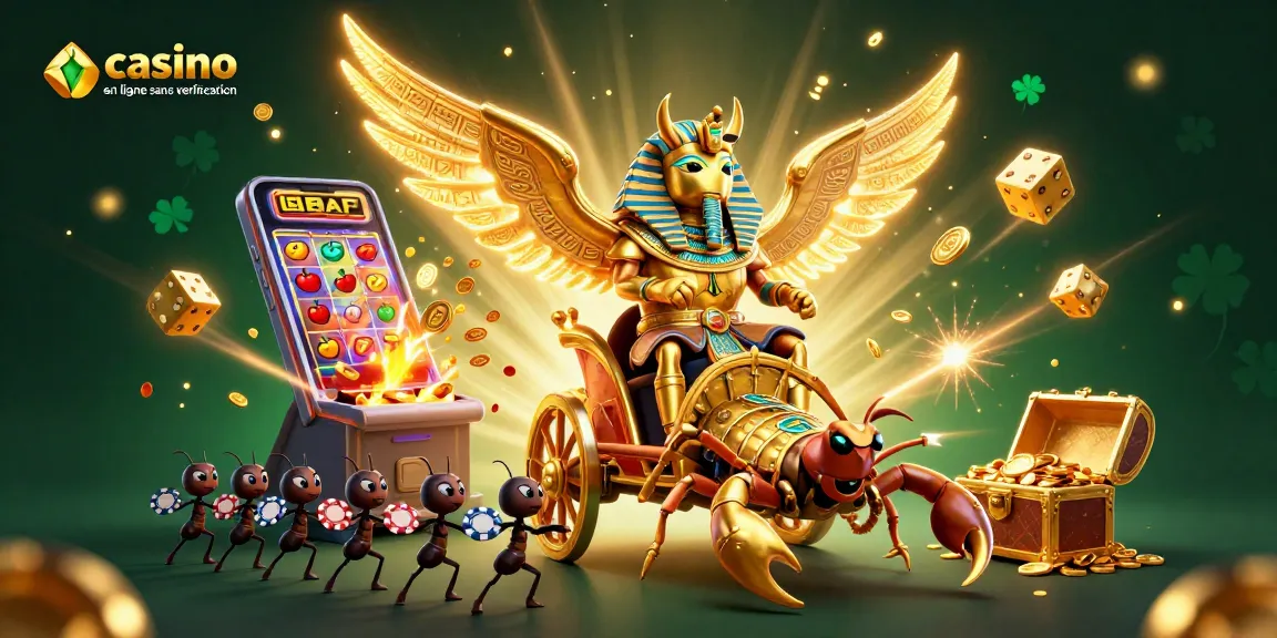 Jouer dans un casino en ligne sans vérification avec la chance des scarabées dorés et des jackpots scintillants.