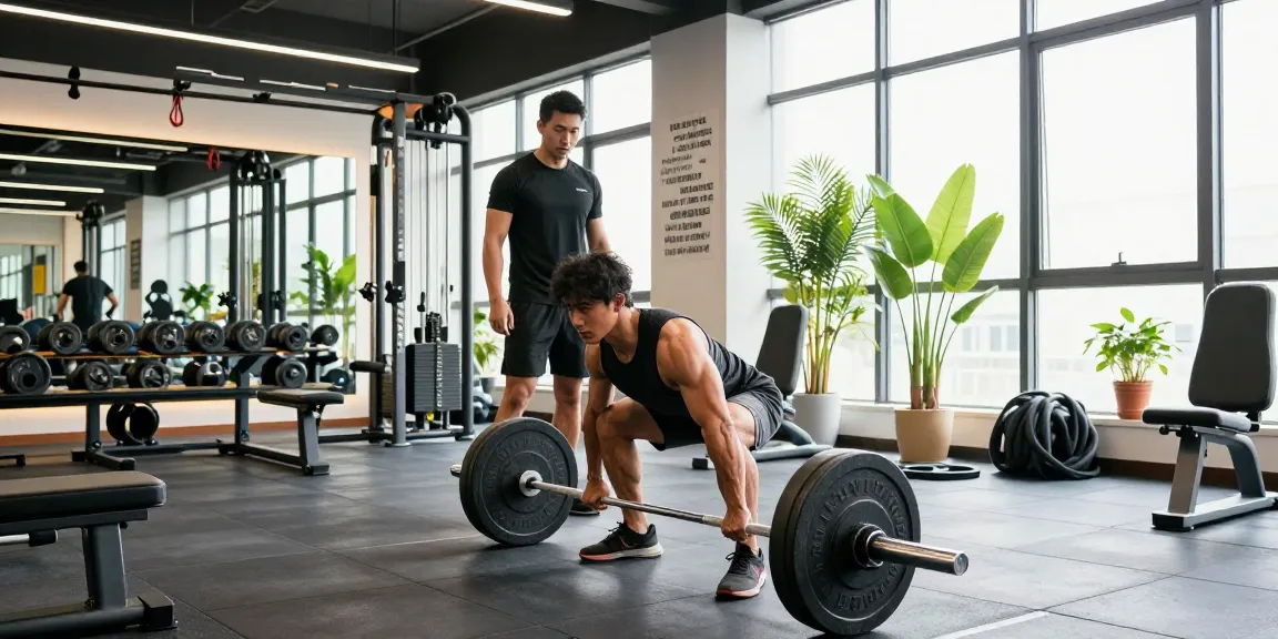Intense workout scene at Deus Medical Shop gym featuring a dedicated athlete lifting weights.
