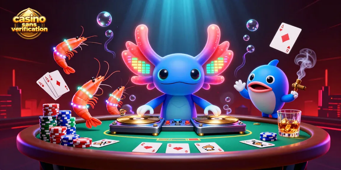 Jouez à casino sans vérification avec cette illustration animée entièrement colorée remplie d'énergie
