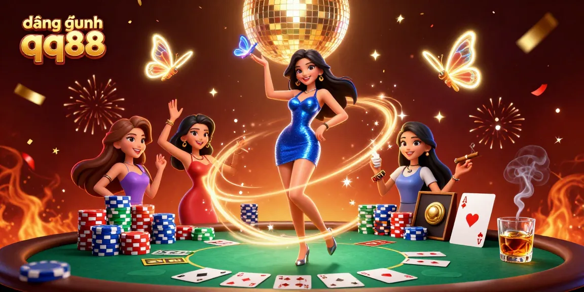 Engage in đăng nhập qq88 and experience thrilling online casino gaming with vibrant characters and festive atmosphere.