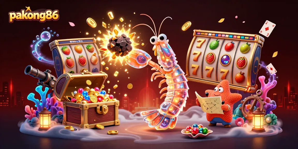 pakong86 launches into action with vibrant casino elements, showcasing thrilling jackpot excitement.