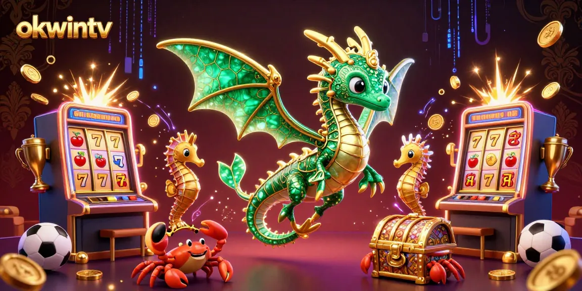 Experience thrilling wins with okwintv's ultra-detailed casino gaming illustration featuring sea-themed elements.