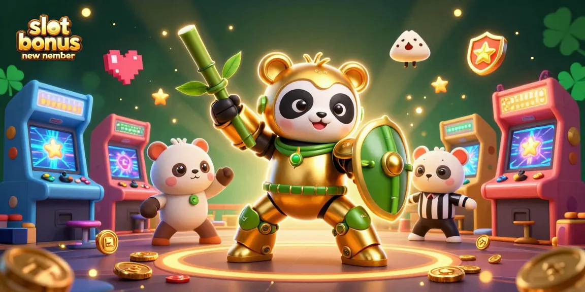 Experience slot bonus new member excitement in this vibrant 3D illustration.