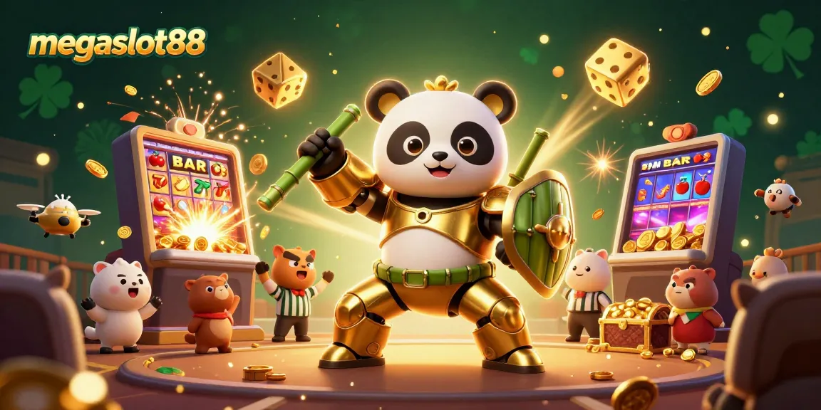 Experience thrilling gameplay at megaslot88 with a vibrant casino illustration showcasing exciting slot action.