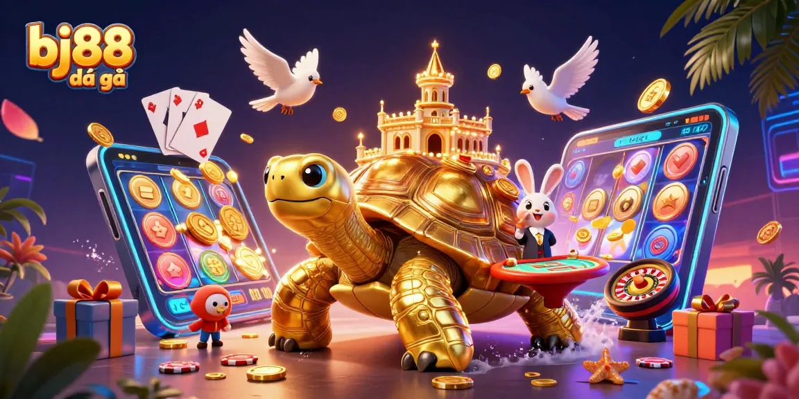 Experience the thrilling bj88 đá gà action with vibrant casino elements and a dynamic scene.