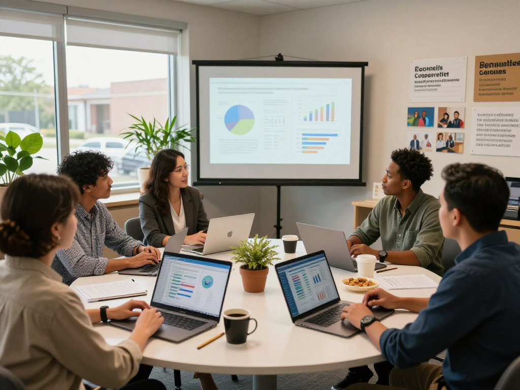 Collaborative discussion at https://koperasisantun.com/ showcasing community financial strategies.