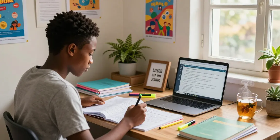 Student preparing for the 2026 WAEC runz in a cozy study space filled with study materials.