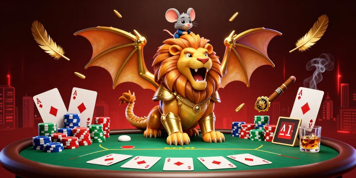 Experience thrilling gameplay at tr88, featuring a golden chimera and poker elements in action.