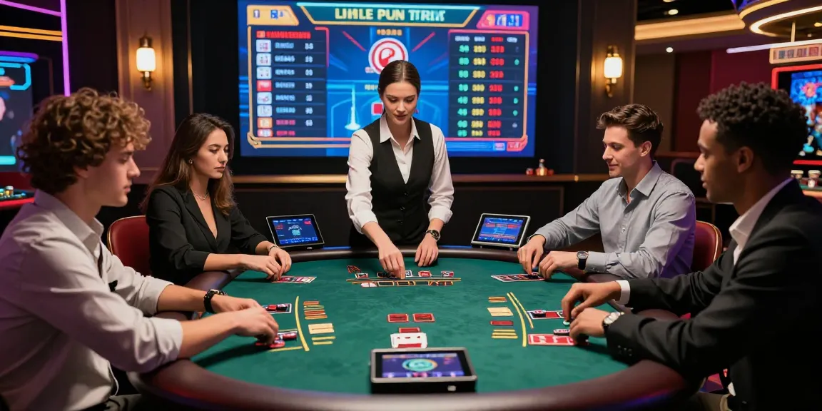 Engaging 鉅城 online casino scene with diverse players enjoying live dealer blackjack in a luxurious setting.