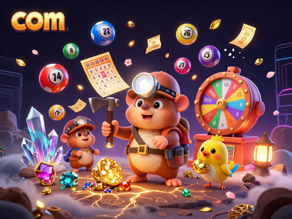 Engage with exciting lottery action at com with a vibrant scene of treasure hunting and dynamic game elements.