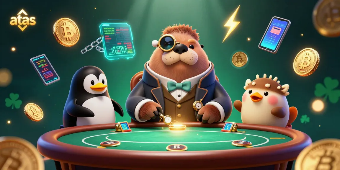 Engage with the atas casino experience, showcasing cartoon characters at a vibrant underwater poker table.