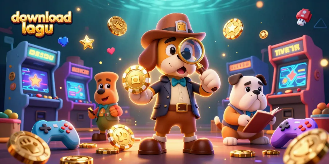Spin and win as you download lagu with thrilling casino elements in a vibrant scene featuring a detective duo.