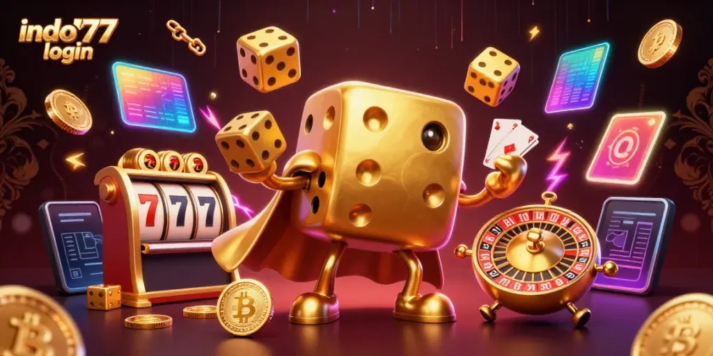 Permainan slot mesin dan login indo777 yang menarik dalam ilustrasi 3D yang dinamis.