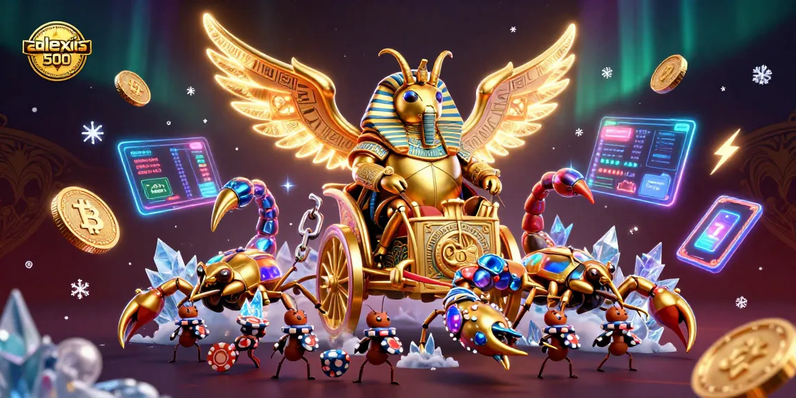 Engage with alexis 500 in this vibrant casino-themed 3D illustration featuring iconic gambling elements.