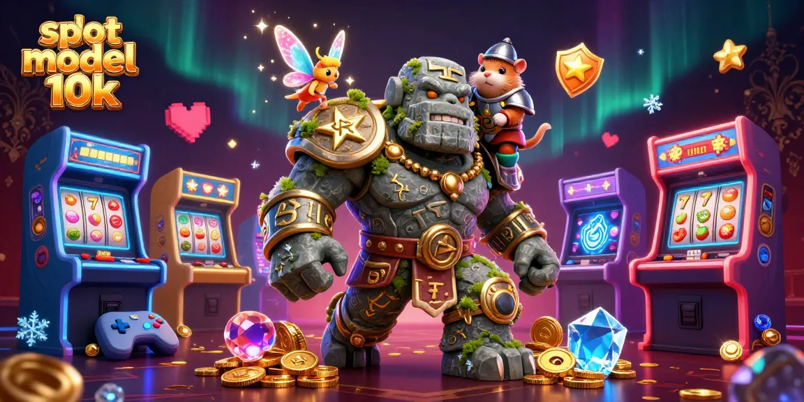 Experience the excitement of slot modal 10k with vibrant characters amidst captivating casino elements.