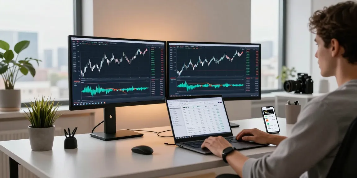 Tola silver price in India reflected in a high-tech cryptocurrency trading workspace, highlighting advanced trading tools.
