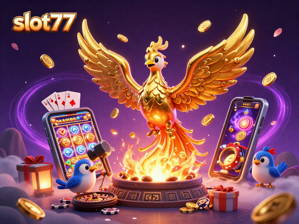 Spin the reels on slot777 and win with golden coins erupting from a colorful slot game!