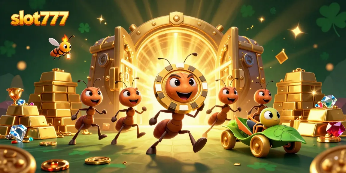 Experience thrilling jackpots with slot777 in this vibrant casino heist illustration.