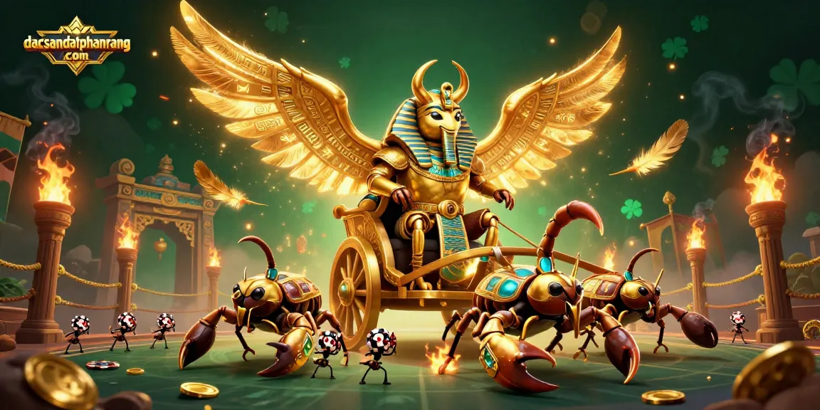Engage in thrilling gaming action with dacsandatphanrang com's 3D casino illustration showcasing dynamic characters and vibrant elements.