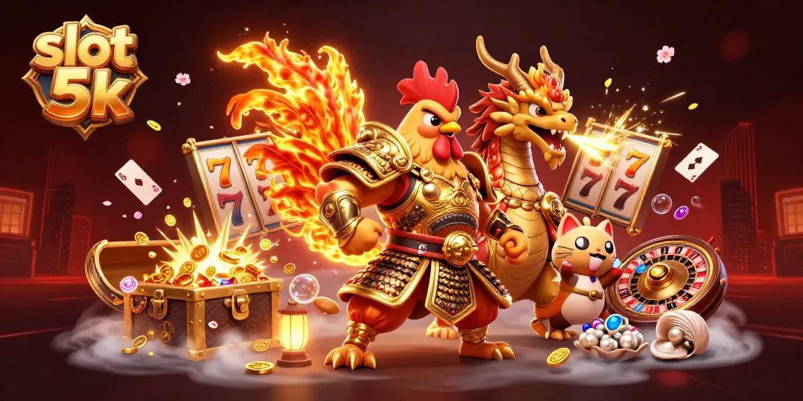Engage with thrilling slot 5k action, featuring vibrant characters and dynamic casino elements.