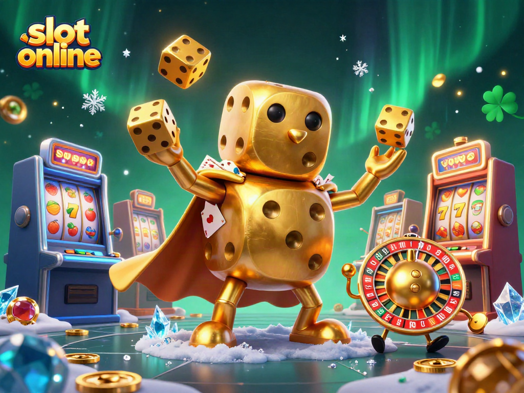 Spin to win with slot online action featuring vibrant golden dice and dynamic jackpots.