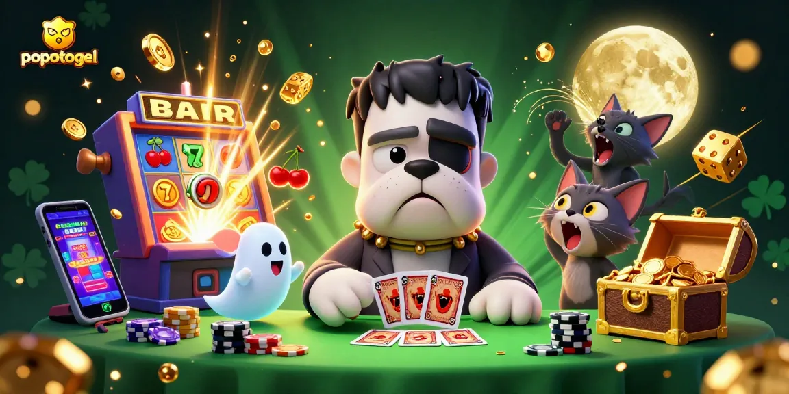 Popotogel showcases a vibrant 3D casino scene with engaging characters and thrilling gaming elements.