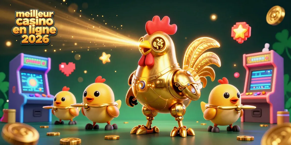 Révélez les secrets du meilleur casino en ligne 2026 avec ce robot doré futuriste.