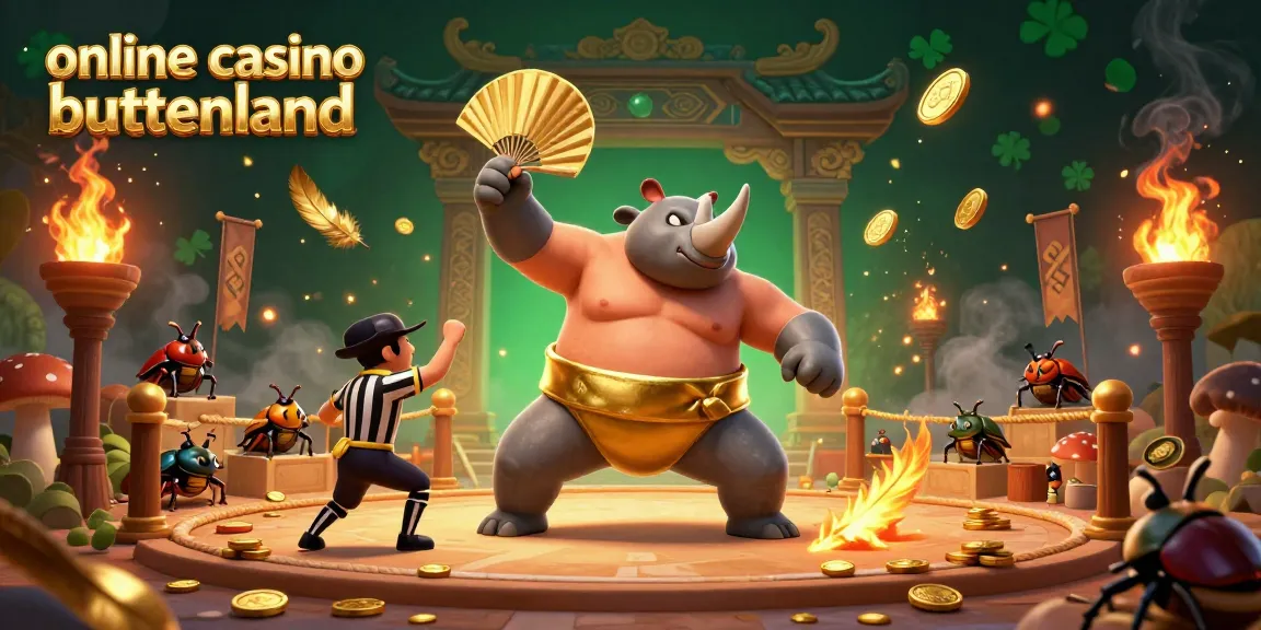 Engage in the thrilling atmosphere of online casino buitenland with a dynamic scene of a sumo beetle champion and cricket referee.