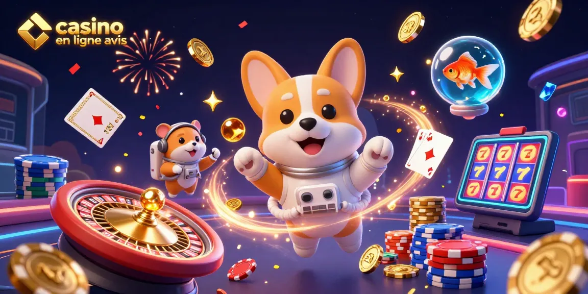 Analysez les jeux de casino en ligne avis avec une illustration captivante démontrant le jeu et l'excitation.